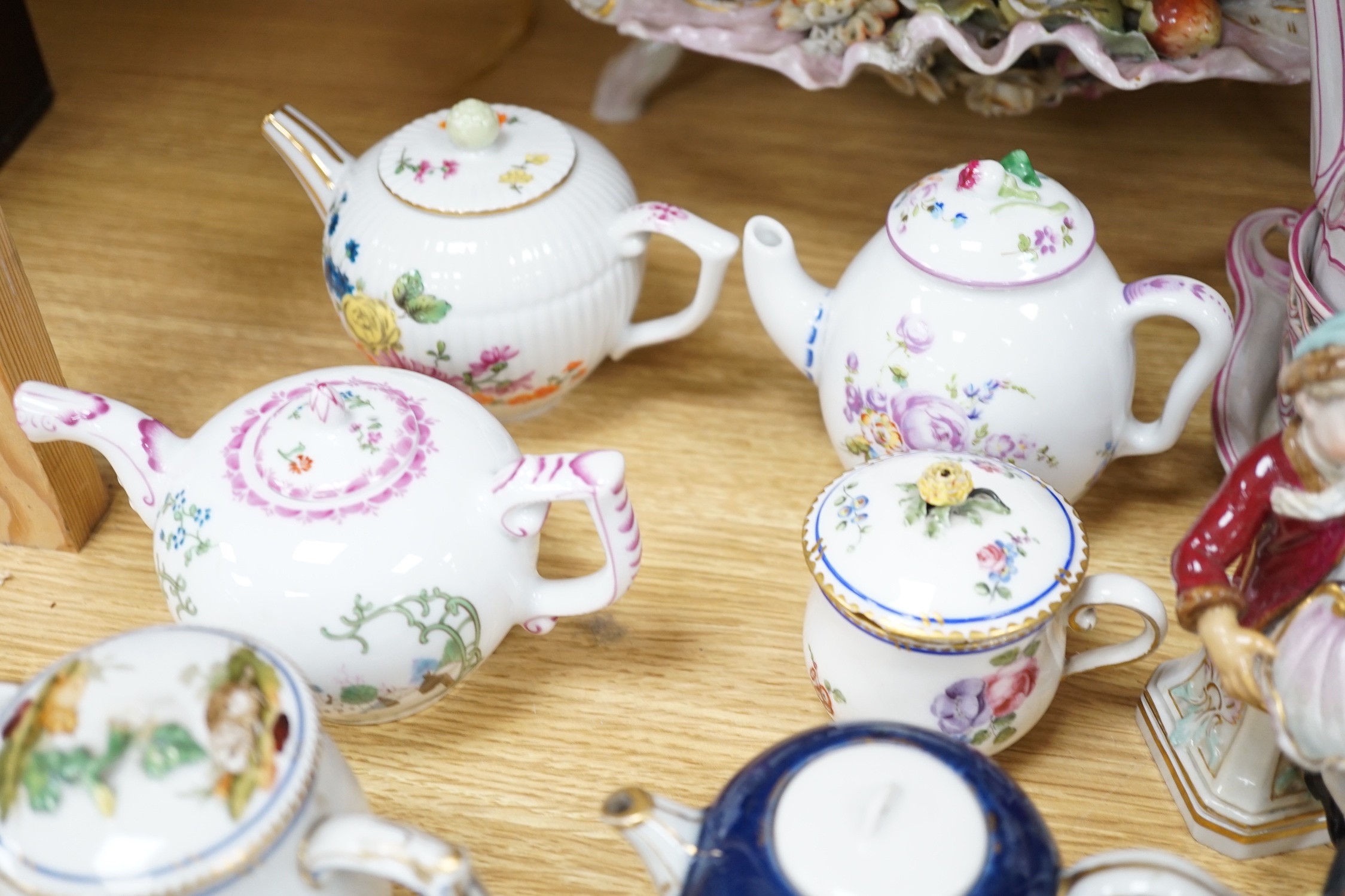 A mixed collection of 19th century and later continental porcelain